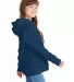 P470 Hanes Youth EcoSmart Pullover Hooded Sweatshi in Navy side view