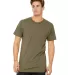 BELLA+CANVAS 3006 Long T-shirt in Heather olive front view