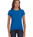 1441 Anvil Ladies' 1x1 Baby Rib Scoop T-Shirt in Royal blue front view