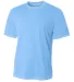 N3252 A4 Drop Ship Men's Shorts Sleeve Crew Birds  in Light blue front view