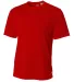 N3252 A4 Drop Ship Men's Shorts Sleeve Crew Birds  in Scarlet front view