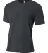 N3264 A4 Drop Ship Men's Shorts Sleeve Spun Poly T in Graphite front view