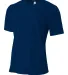 N3264 A4 Drop Ship Men's Shorts Sleeve Spun Poly T in Navy front view