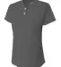 NW3143 A4 Drop Ship Ladies' Tek 2-Button Henley Sh GRAPHITE front view