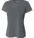 NW3254 A4 Drop Ship Ladies' Shorts Sleeve V-Neck B in Graphite front view