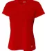 NW3254 A4 Drop Ship Ladies' Shorts Sleeve V-Neck B in Scarlet front view