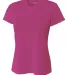 NW3254 A4 Drop Ship Ladies' Shorts Sleeve V-Neck B in Fuchsia front view