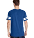 LAT 6937 Adult Fine Jersey Football Tee in Vn royal/ bd wht back view