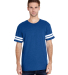 LAT 6937 Adult Fine Jersey Football Tee in Vn royal/ bd wht front view