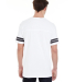 LAT 6937 Adult Fine Jersey Football Tee in White/ black back view