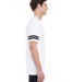 LAT 6937 Adult Fine Jersey Football Tee in White/ black side view