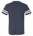 LAT 6937 Adult Fine Jersey Football Tee VN NAVY/ BLD WHT back view