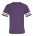 LAT 6937 Adult Fine Jersey Football Tee VN PURP/ BLD WH back view