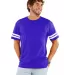 LAT 6937 Adult Fine Jersey Football Tee VN PURP/ BLD WH front view