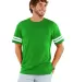 LAT 6937 Adult Fine Jersey Football Tee VN GREEN/ BD WHT front view