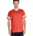 LAT 6937 Adult Fine Jersey Football Tee VN ORANGE/ BD WH front view