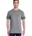 LAT 6937 Adult Fine Jersey Football Tee GRAN HTH/ VN SMK front view