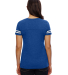 LAT 3537 Women's V-Neck Football Tee in Vn royal/ bd wht back view