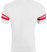 Augusta Sportswear 361 Youth V-Neck Football Tee in White/ red back view