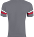Augusta Sportswear 361 Youth V-Neck Football Tee in Grphite/ red/ wh back view