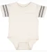 Rabbit Skins 4437 Infant Football Onesie in Nat hth/ gran ht front view