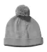 BX028 Big Accessories Knit Pom Beanie in Grey front view