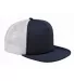 BX030 Big Accessories 5-Panel Foam Front Trucker C in Navy/ white front view