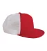 BX030 Big Accessories 5-Panel Foam Front Trucker C in Red/ white front view