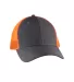 BA540 Big Accessories Sport Trucker Cap in Blk/ neon ornge front view