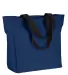 BE080 BAGedge Polyester Zip Tote NAVY front view
