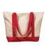 BE004 BAGedge 12 oz. Canvas Boat Tote in Natural/ red front view