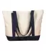 BE004 BAGedge 12 oz. Canvas Boat Tote NATURAL/ NAVY front view
