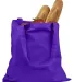 BE007 BAGedge 6 oz. Canvas Promo Tote PURPLE front view