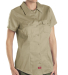 FS574 Dickies 5.25 oz. Ladies' Twill Shirt in Khaki front view