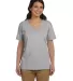 5780 Hanes® Ladies Heavyweight V-neck T-shirt - 5 in Light steel front view