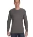 5586 Hanes® Long Sleeve Tagless 6.1 T-shirt - 558 in Smoke gray front view