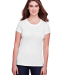 202A Threadfast Apparel Ladies' Triblend Short-Sle in Solid wht trblnd front view