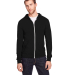 302Z Threadfast Apparel Unisex Triblend Full-Zip L in Solid blk trblnd front view