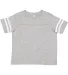 3037 Rabbit Skins Toddler Fine Jersey Football Tee in Vn hthr/ bld wht front view