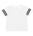 3037 Rabbit Skins Toddler Fine Jersey Football Tee in White/ black front view