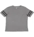3037 Rabbit Skins Toddler Fine Jersey Football Tee in Grn hth/ vin smk front view