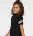 3037 Rabbit Skins Toddler Fine Jersey Football Tee in Black/ white side view