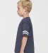 3037 Rabbit Skins Toddler Fine Jersey Football Tee in Vh navy/ bd wht side view