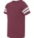6137 LAT Jersey Youth Football Tee VN BRGNDY/ BL WH side view