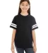 6137 LAT Jersey Youth Football Tee BLACK/ WHITE front view