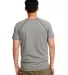 2050 Next Level Men's Mock Twist Raglan T-Shirt in Heather gray back view