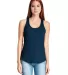 6338 Next Level Ladies' Gathered Racerback Tank in Midnight navy front view
