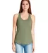 6338 Next Level Ladies' Gathered Racerback Tank in Military green front view