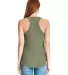 6338 Next Level Ladies' Gathered Racerback Tank in Military green back view