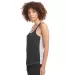 1534 Next Level Ladies Ideal Colorblock Racerback  in Black/ hthr gray side view